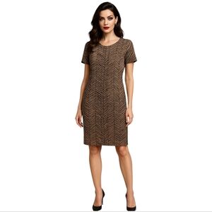 NEW VTG Patrick Collection 100% Silk Sheath Dress size 10 Evening Zebra Print